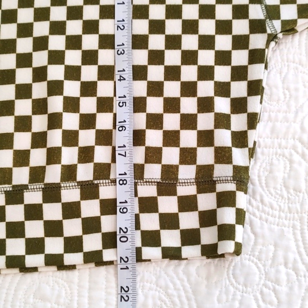 Double Zero Checkered Boxy Cropped Sweatshirt/ Size L - Picture 7 of 9